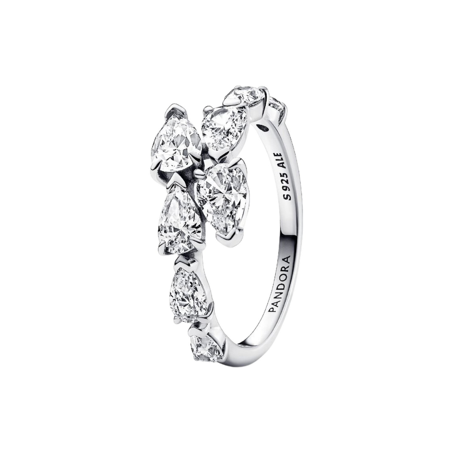 Anillo Pandora Banda Brillante Superpuesta Color Plata - BeJoyasVintage