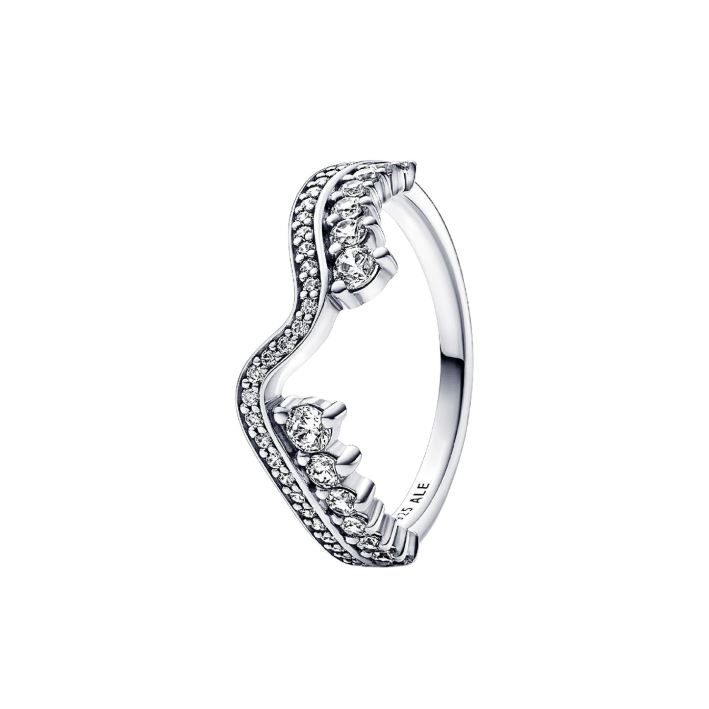 Anillo Pandora Ola asimétrica brillante - BeJoyasVintage
