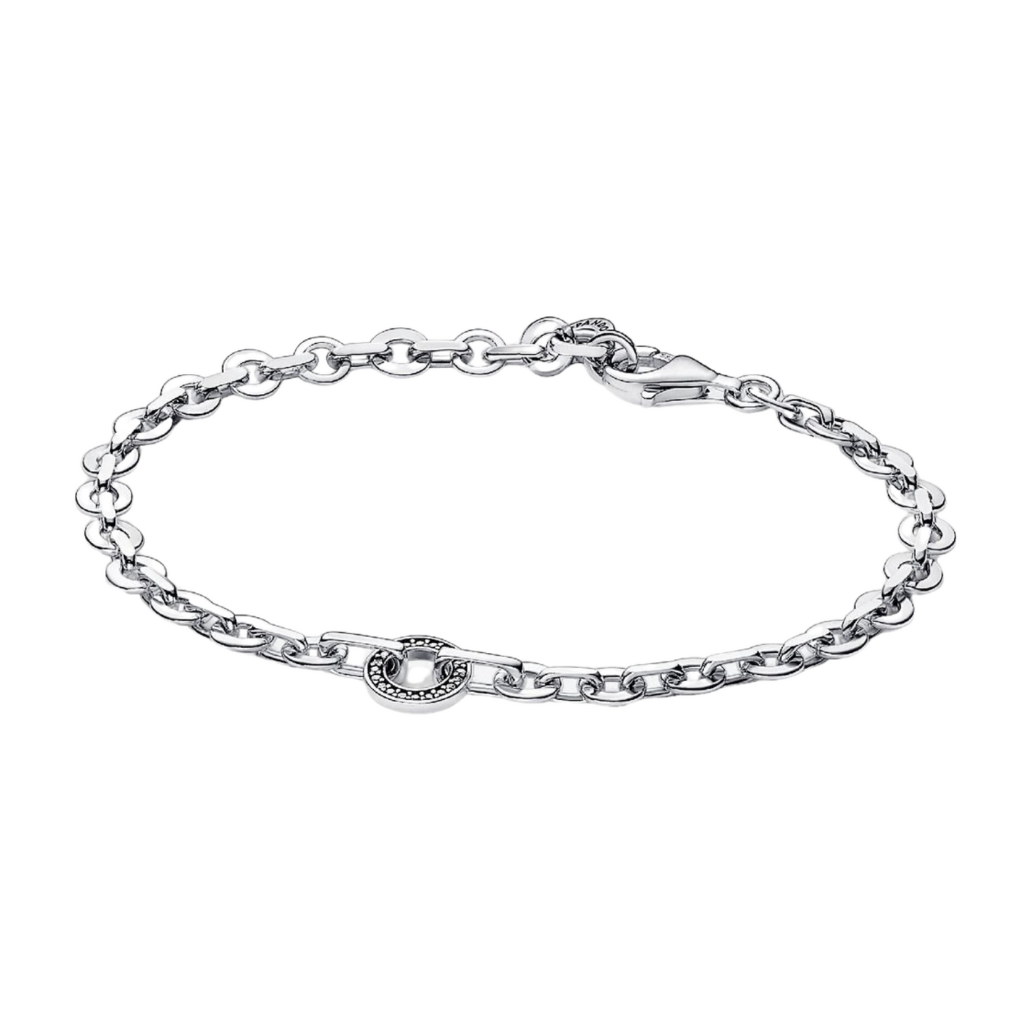 Pulsera Pandora Cadena Gruesa Pavé Signature - BeJoyasVintage
