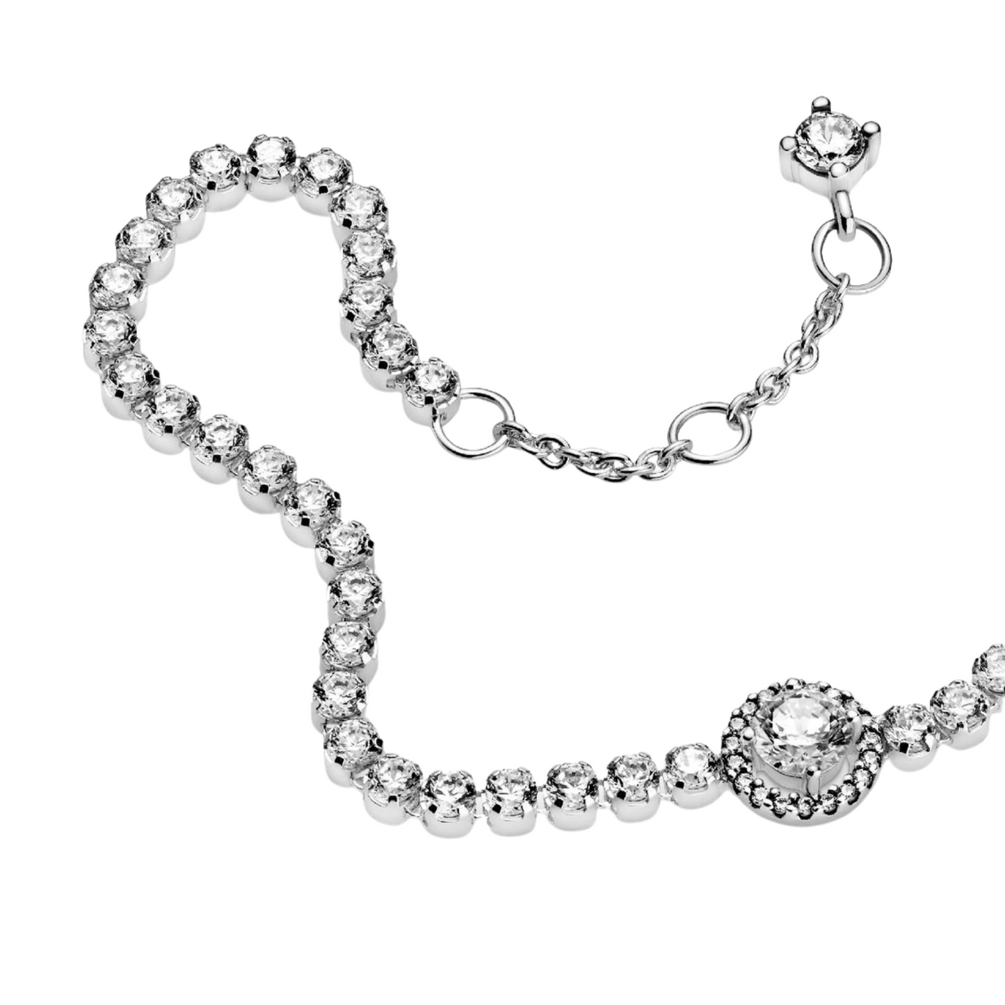 Pulsera Pandora Halo Brillante en Plata de primera ley - BeJoyasVintage