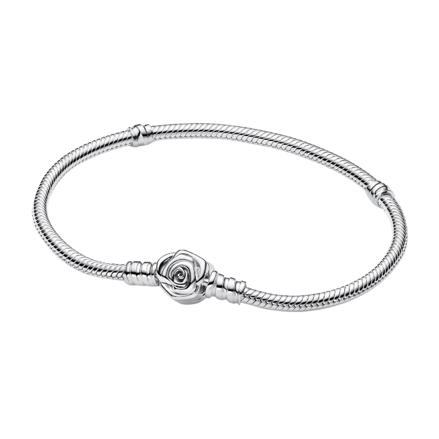 Pulsera Pandora Moments Cadena de Serpiente con Cierre Rosa Floreciendo - BeJoyasVintage