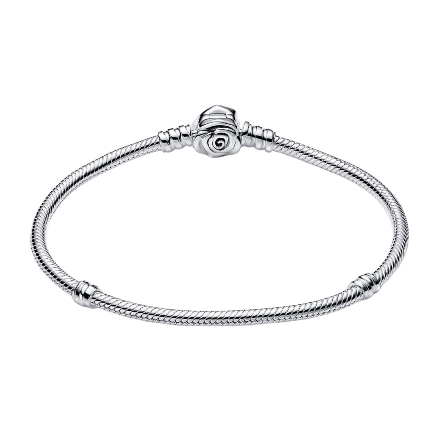 Pulsera Pandora Moments Cadena de Serpiente con Cierre Rosa Floreciendo - BeJoyasVintage