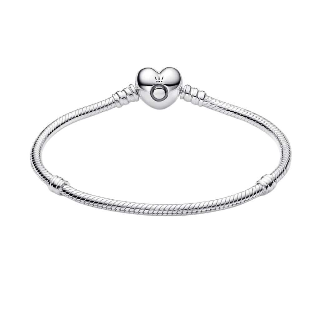 Pulsera Pandora Moments Cadena de Serpiente con cierre de Corazón - BeJoyasVintage