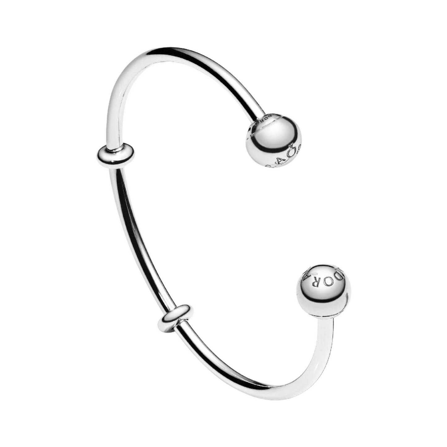 Pulsera Pandora Moments abierta con cierres Pavé para charms - BeJoyasVintage
