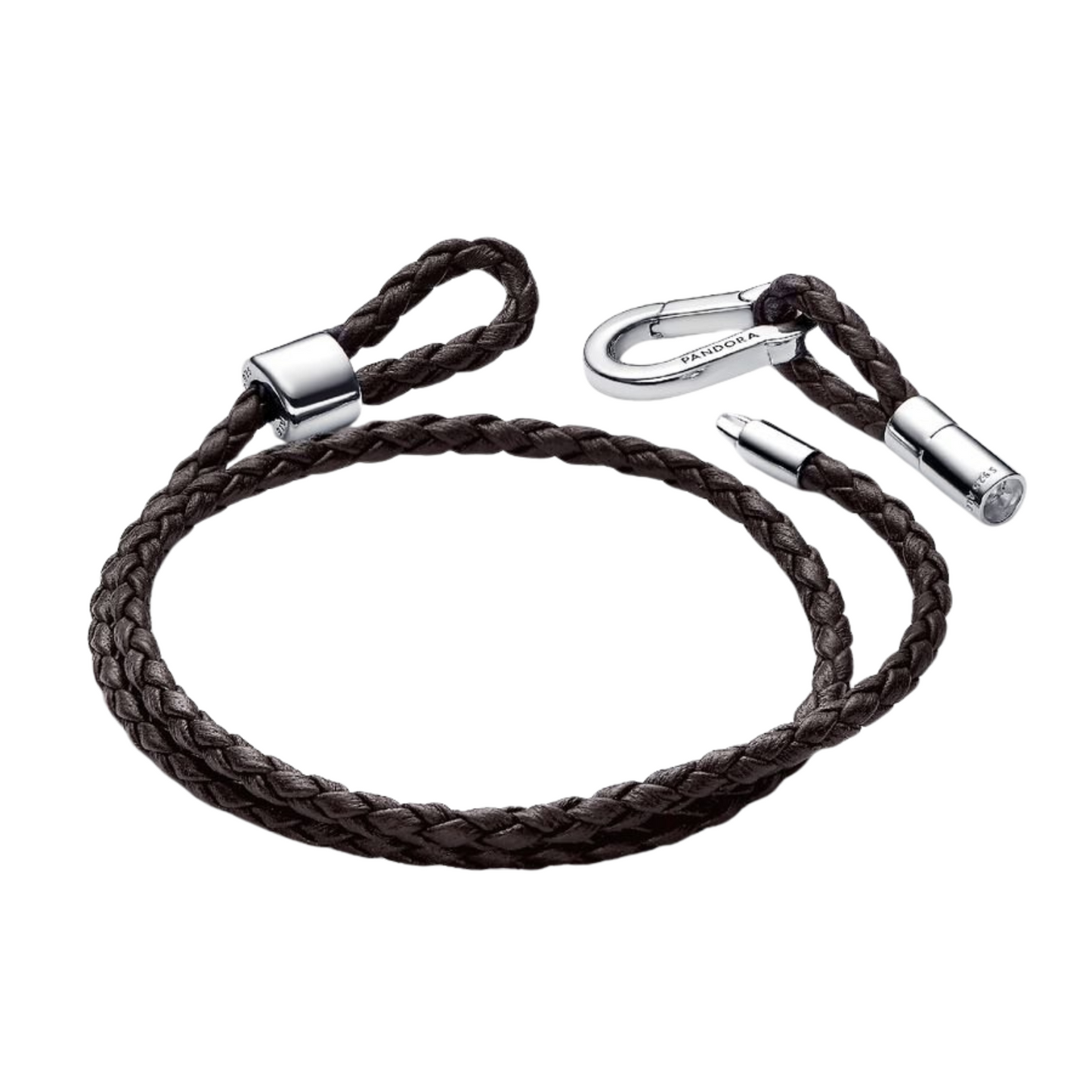 Pulsera Pandora Moments en Cuero Trenzado Doble Marrón - BeJoyasVintage