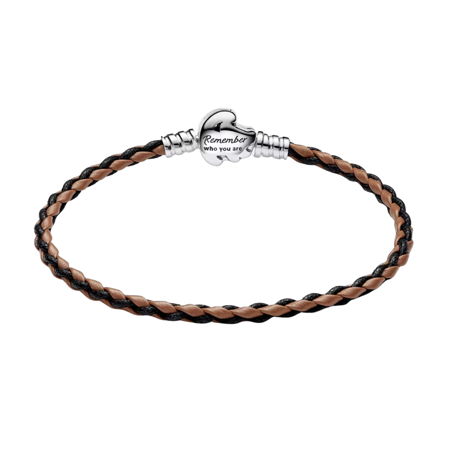 Pulsera Pandora Moments en Cuero Trenzado con Cierre El Rey León de Disney - BeJoyasVintage