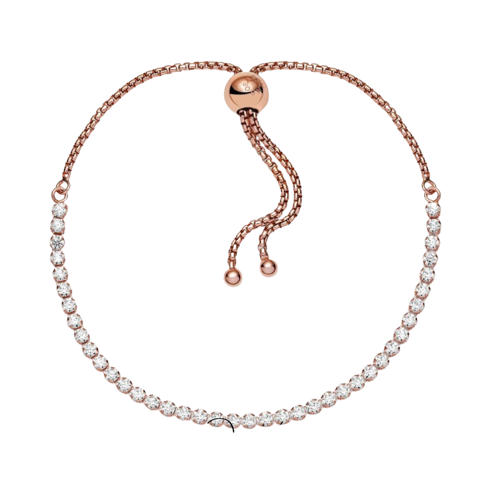 Pandora Funkelndes Tennis-Schiebearmband in Roségold - BeJoyasVintage