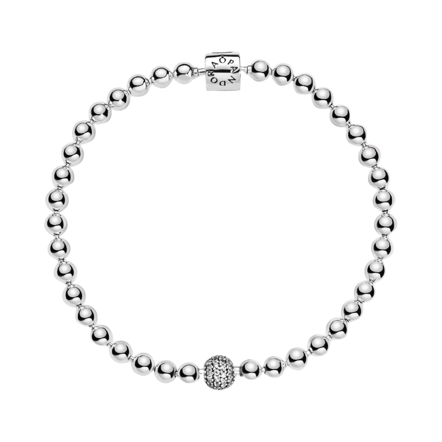 Pulsera Pandora de cuentas y pavé - BeJoyasVintage