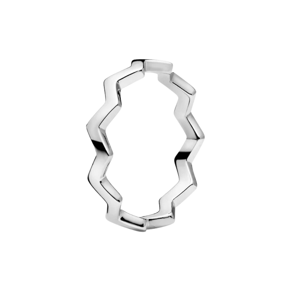 Anillo Abierto Geométrico en Plata de Ley 925