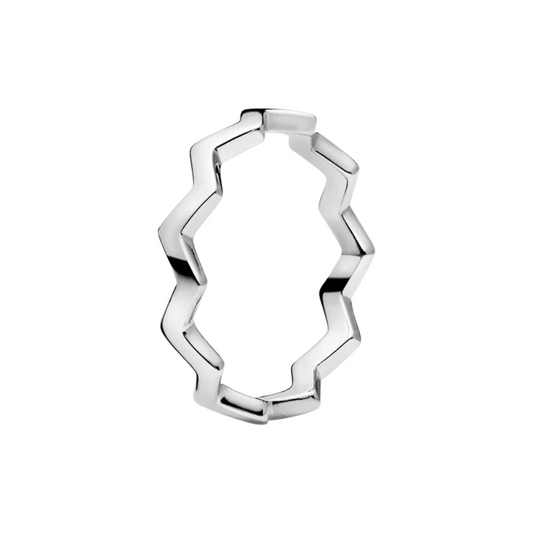 Anillo Abierto Geométrico en Plata de Ley 925