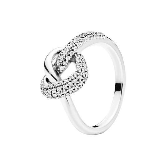 Anillo Nudo de Unión Brillante en Plata de Ley 925