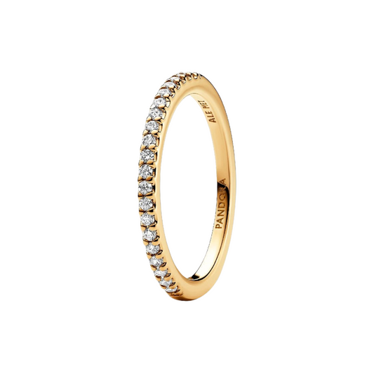 Pandora Ring Shiny Band Gold Color - BeJoyasVintage