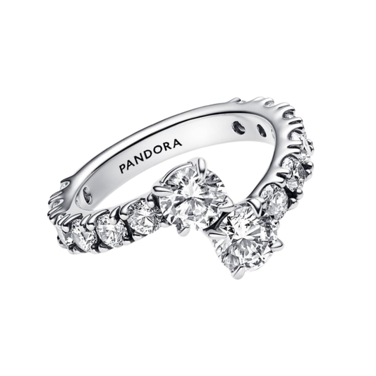 Anillo Pandora Banda Brillante Superpuesta - BeJoyasVintage