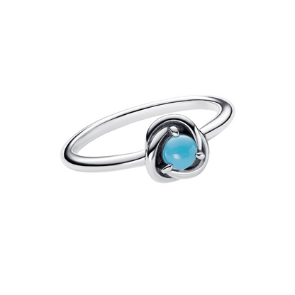Anillo Pandora Círculo Eternity Azul Turquesa - BeJoyasVintage