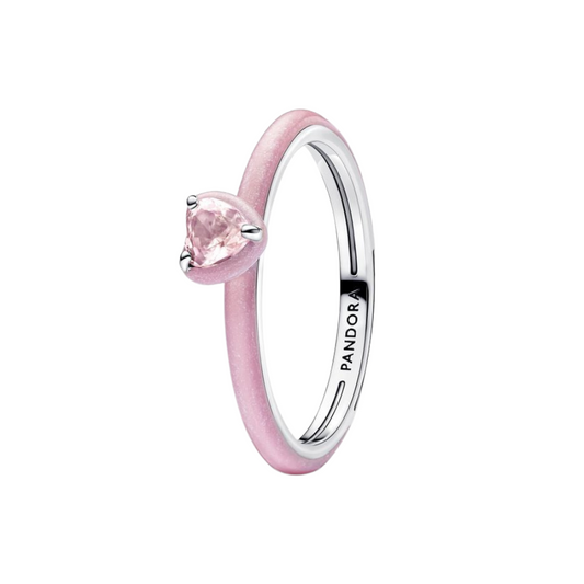 Anillo Pandora Corazón Chakra Rosa  - BeJoyasVintage