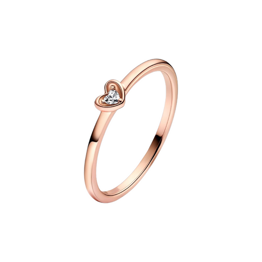 Pandora Radiant Heart Ring Rose Gold Color - BeJoyasVintage