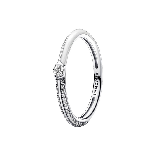 Pandora Dual White and Pave Ring by Pandora ME - BeJoyasVintage