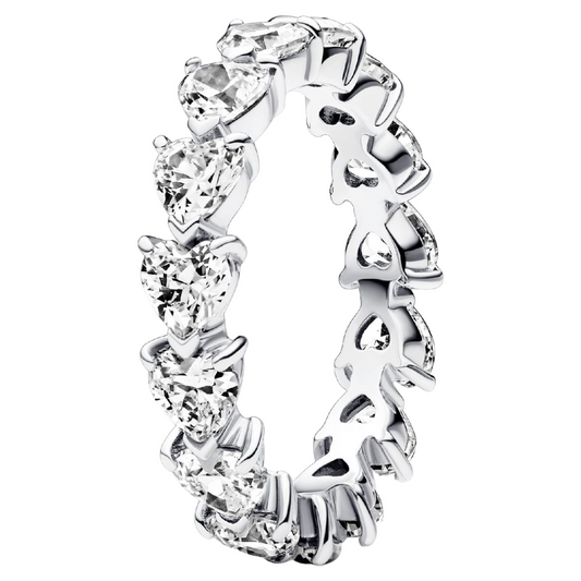Pandora Eternity Row of Hearts Ring - BeJoyasVintage