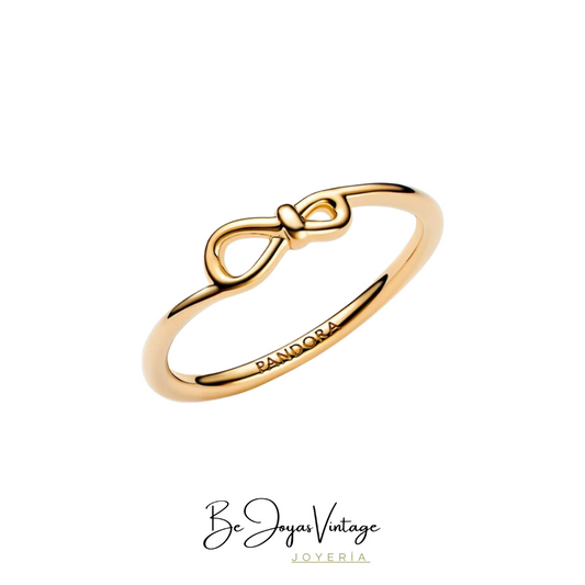 Anillo Pandora Nudo Infinito Color Oro - BeJoyasVintage