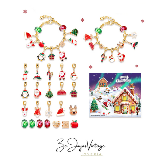 Calendario Adviento Joyas Disney - Tematica Navideña Tipo 2 Pulsera y Charms - BeJoyasVintage