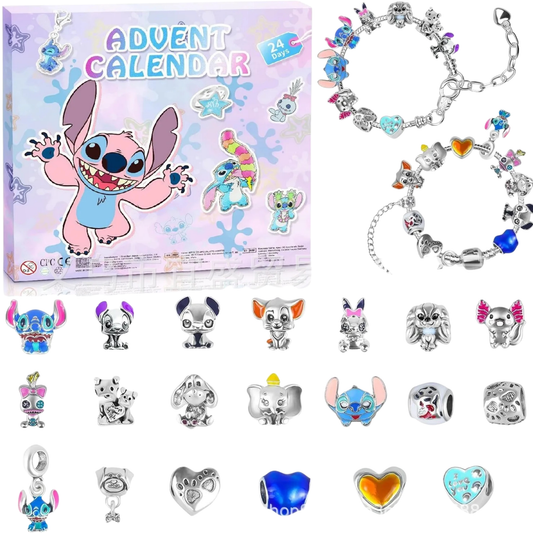 Calendario Adviento Joyas Disney – Temática Stitch Tipo 9 con Pulsera y Charms