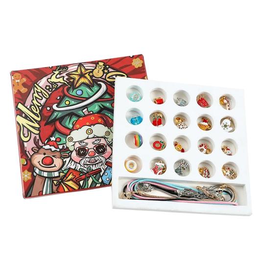 Calendario Adviento Joyas – Temática Navidad Tipo 12 con Pulseras, Colgantes y Accesorios