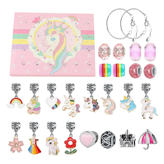 Calendario Adviento Joyas – Temática Unicornio Tipo 13 con Pulsera y Charms