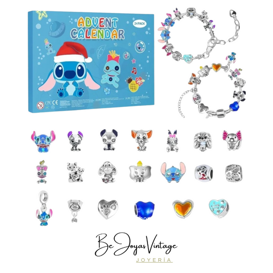 Calendario Adviento Tipo 3 Joyas Disney - Stitch Pulsera y Charms BeJoyasVintage