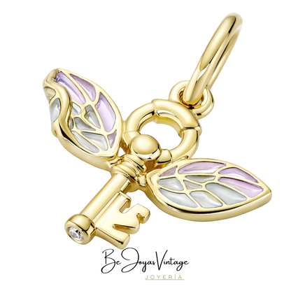 Charm Colgante Pandora Llave alada de Harry Potter - BeJoyasVintage