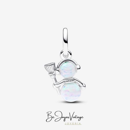 Charm Colgante Pandora Muñeco de Nieve Opalescente - BeJoyasVintage