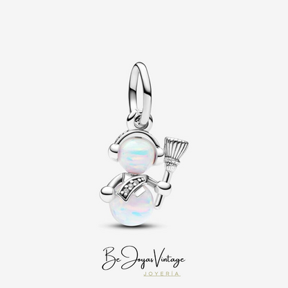 Charm Colgante Pandora Muñeco de Nieve Opalescente - BeJoyasVintage