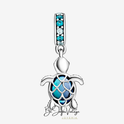 Charm Colgante Pandora Murano Tortuga Marina - BeJoyasVintage