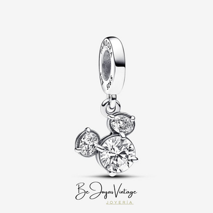 Pandora Charm Pendant Silhouette Shiny Mickey Mouse Head - BeJoyasVintage 