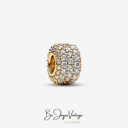 Triple Row Brilliant Charm in Pavé - BeJoyasVintage 