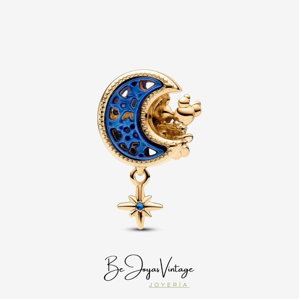 Charm Pandora Luna Creciente de Mickey Mouse & Minnie Mouse de Disney - BeJoyasVintage