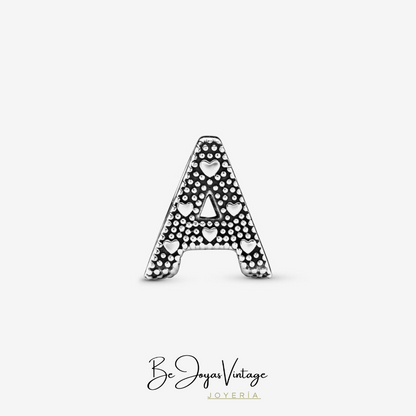 Sterling silver charm Letter A - BeJoyasVintage