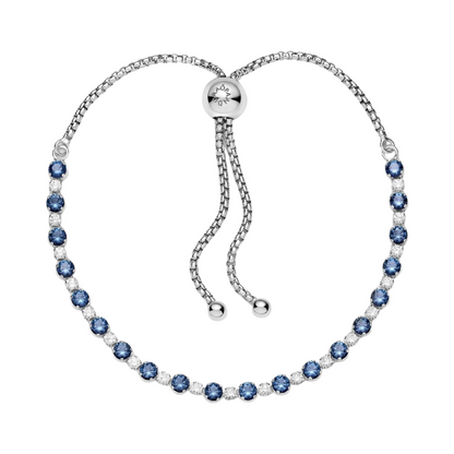 Pulsera Pandora Brillos Azules y Transparentes Cierre Deslizante - BeJoyasVintage