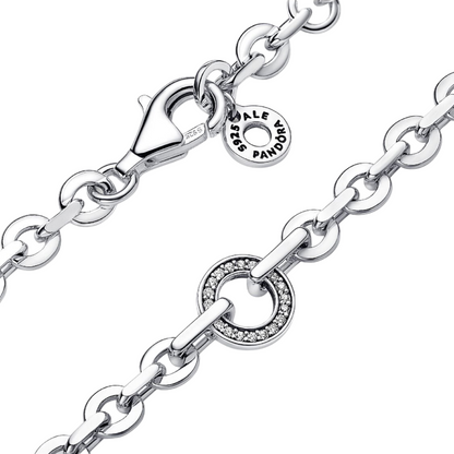 Pulsera Pandora Cadena Gruesa Pavé Signature - BeJoyasVintage