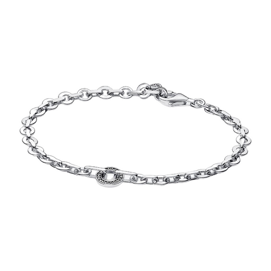 Pulsera Pandora Cadena Gruesa Pavé Signature - BeJoyasVintage