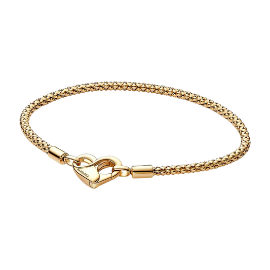 Pulsera Pandora Cadena con Tachuelas Moments en Color Oro - BeJoyasVintage