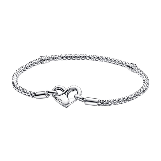Pulsera Pandora Cadena con Tachuelas Pandora Moments en Color Plata - BeJoyasVintage