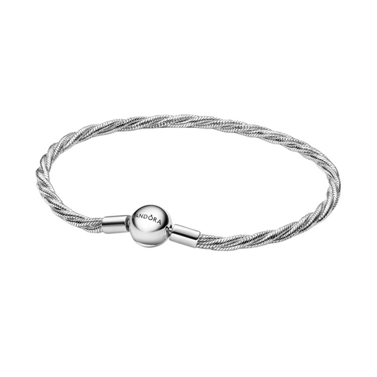 Pulsera Pandora Cadena de Serpiente Trenzada con Cierre de Bola - BeJoyasVintage