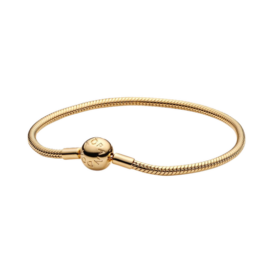 Pulsera Pandora Diseño Cadena de Serpiente Moments en Color Oro - BeJoyasVintage