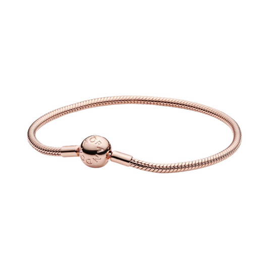 Pulsera Pandora Diseño Cadena de Serpiente de Pandora Moments en Color Oro Rosa  - BeJoyasVintage