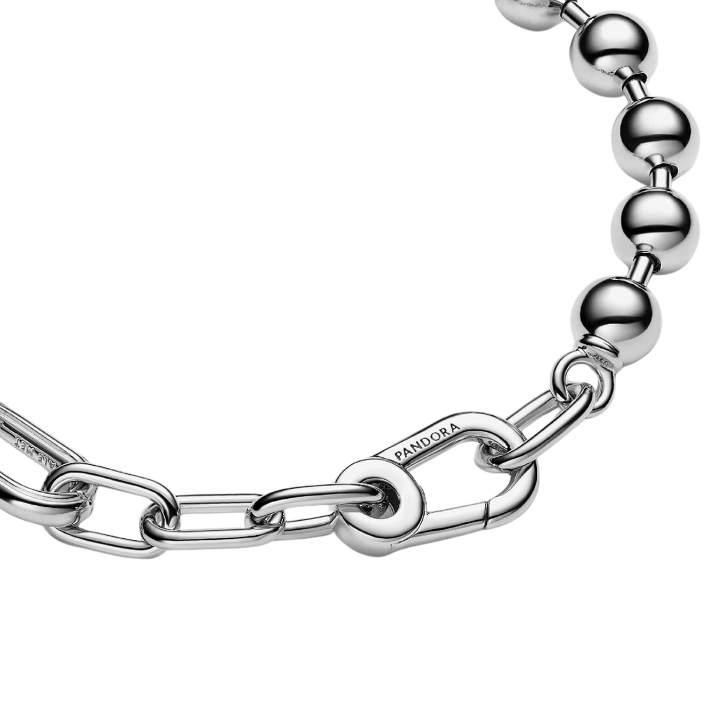 Pulsera Pandora Eslabones Link y Cuentas Metálicas Pandora ME - BeJoyasVintage