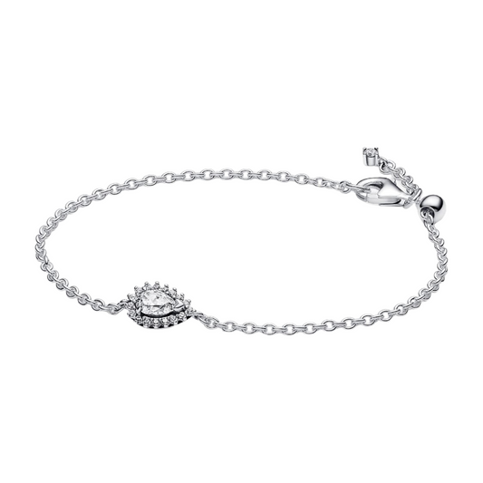 Pulsera Pandora Halo Brillante Corte Pera - BeJoyasVintage