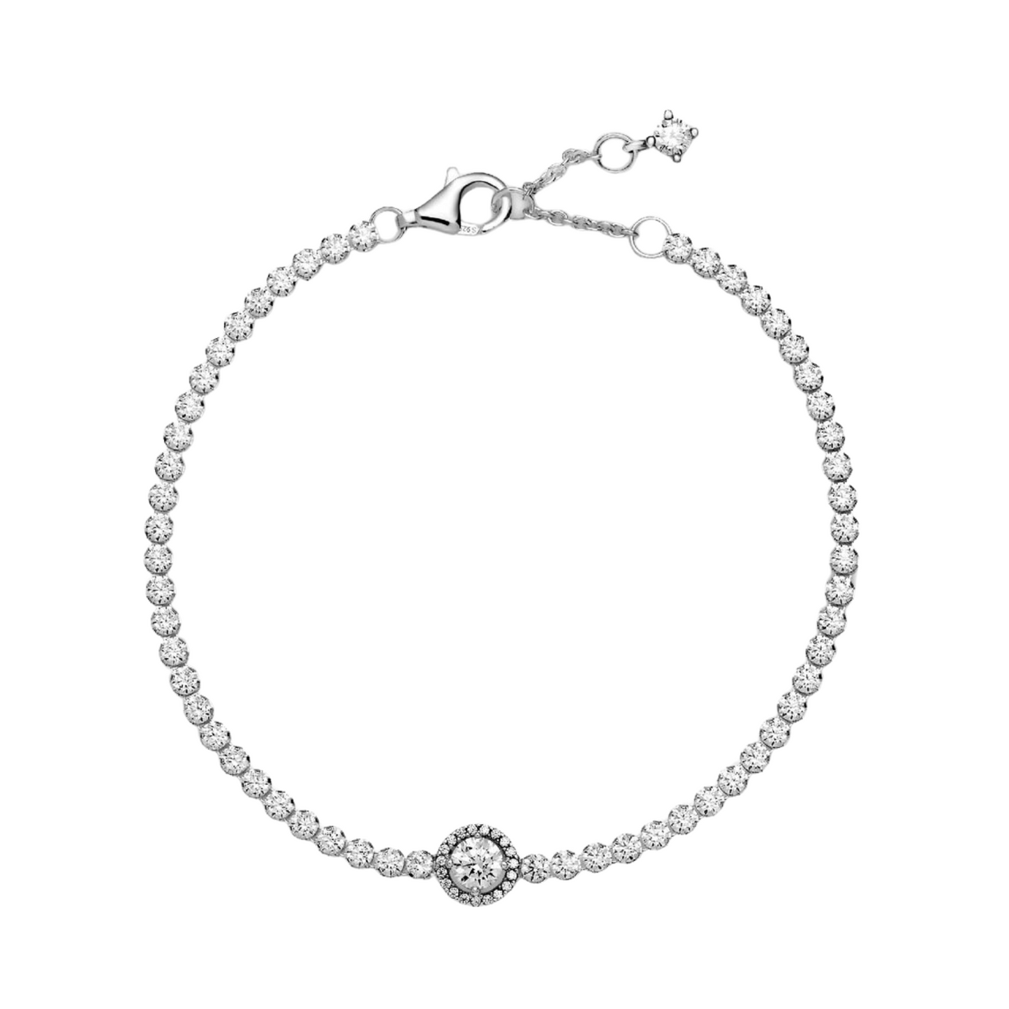 Pulsera Pandora Halo Brillante en Plata de primera ley - BeJoyasVintage