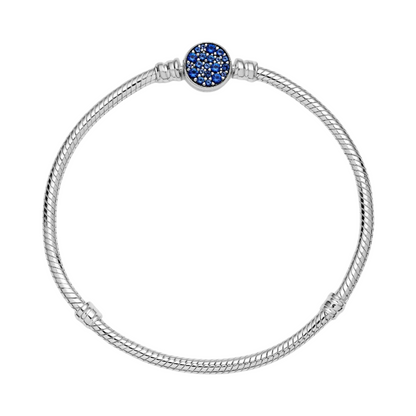 Pulsera Pandora Moments Cadena de Serpiente Cierre Azul Brillante - BeJoyasVintage