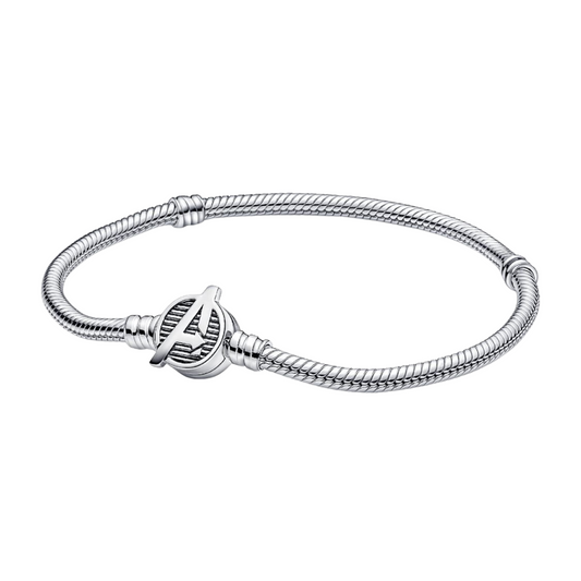 Pulsera Pandora Moments Cadena de Serpiente Cierre Logo Los Vengadores de Marvel - BeJoyasVintage
