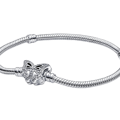 Pulsera Pandora Moments Cadena de Serpiente Cierre Mariposa - BeJoyasVintage